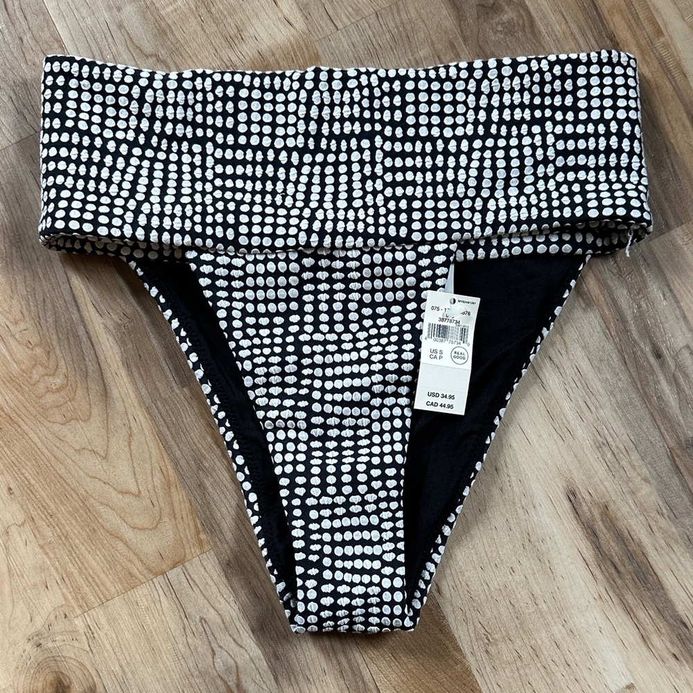 Aerie Black and White Bikini Bottom